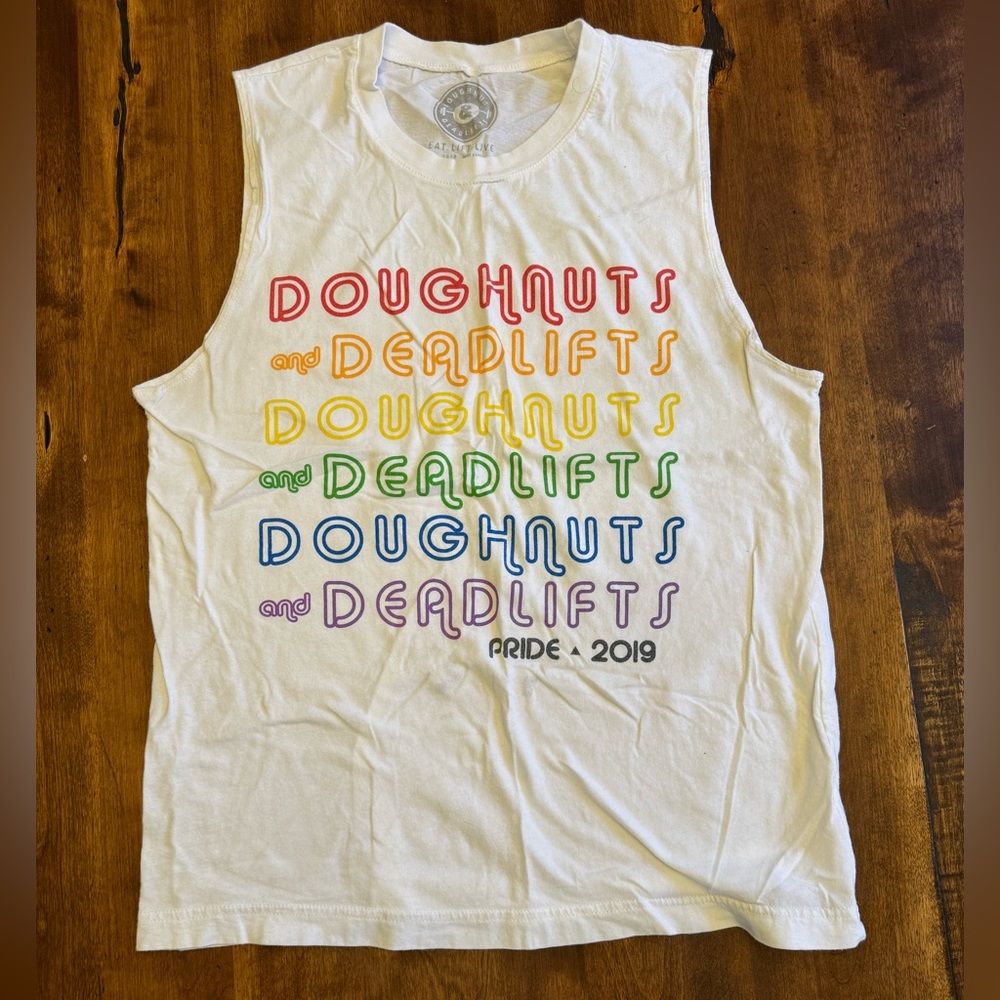 Doughnuts and Deadlifts Pride Tank